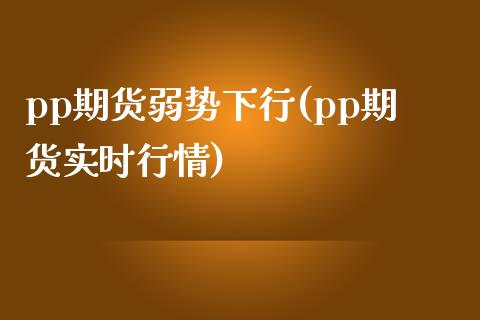 pp期货弱势下行(pp期货实时行情)_https://hz1.wpmee.com_德指直播室_第1张