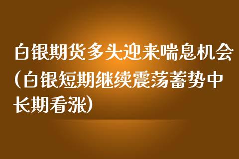 白银期货多头迎来喘息机会(白银短期继续震荡蓄势中长期看涨)_https://yy1.wpmee.com_原油直播室_第1张